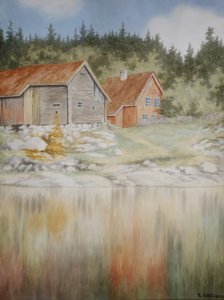 Från Gopledal i Farris (akvarell på papper) av Theodor Kittelsen