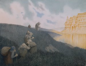 På väg till fest på Trollslottet av Theodor Kittelsen