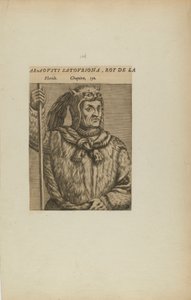 Araovsti Satovriona, kung av L/Florida. Kapitel. 150 (från boken, Les Vrais Pourtraits et Vies des Hommes Illustres) av Theodor de Bry