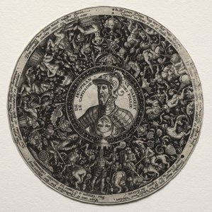 Design för ett fat med medaljonger av Theodor de Bry