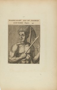 Nacol-Absov, Roi Du Promon-/toire des.... (från boken Les Vrais Pourtraits et Vies des Hommes Illustres) av Theodor de Bry