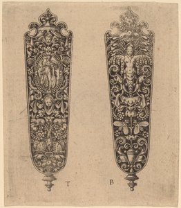 Prydnad för knivhandtag av Theodor de Bry