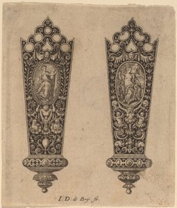 Prydnad för knivhandtag av Theodor de Bry