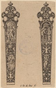 Prydnad för knivhandtag av Theodor de Bry