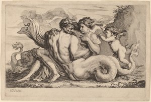Siren och Triton av Theodor van Kessel after Sir Peter Paul Rubens