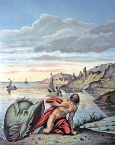 Jonas kommer ut ur valens mage, mitten av 1800-talet (illustration) av Theodore (after) Amst