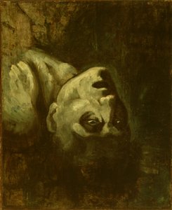 Huvud av en drunknad man, ca 1819 (olja på papper monterad på duk) av Theodore (circle of) Gericault