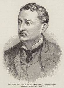 Den rätta ärade Cecil J Rhodes, sena premiärministern för Kapkolonin av Theodore Blake Wirgman