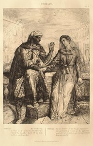 Othello-svit: nr 2 (akt 1, scen 3: Othello talar med Desdemona) av Théodore Chassériau