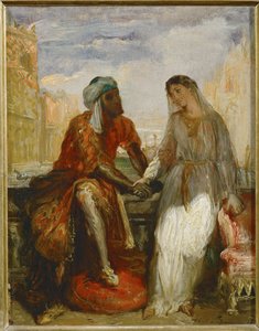 Othello och Desdemona i Venedig... av Théodore Chassériau