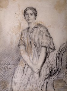 Porträtt av Alice Ozy (Julie, Justine Pilloy), skådespelerska (1820-1893) av Théodore Chassériau