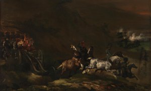 Framryckande artilleri av Theodore Gericault