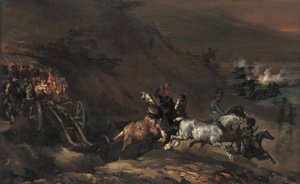 Framryckande artilleri av Theodore Gericault