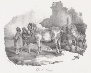 Cheval Cauchois (en inhemsk hästras från Caux i Normandie) av Theodore Gericault