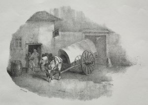 Vagnhäst drog ut ur siltarna av Theodore Gericault