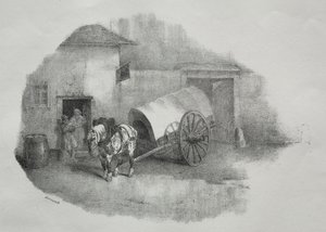 Vagnhäst drog ut ur siltarna. av Theodore Gericault