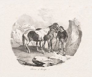 Hästar i Auvergne, 1822. av Theodore Gericault