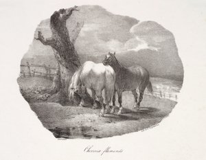 Flamländska hästar av Theodore Gericault