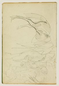Kompositionsstudie, häststudier av Theodore Gericault