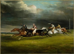 Hästkapplöpning (derbyt 1821 i Epsom av Theodore Gericault