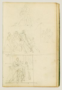 Fyra kompositionsstudier för en grupp figurer av Theodore Gericault