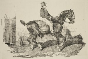 Géricault - Vagnhäst riden av en palfrenier, 1820 av Theodore Gericault