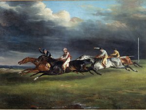 Horse Race säger derbyt på Epsom Painting av Theodore Gericault av Theodore Gericault