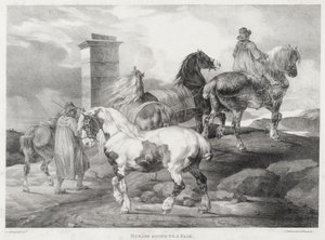Hästar på väg till en marknad av Theodore Gericault