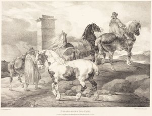 Hästar på väg till en marknad av Theodore Gericault