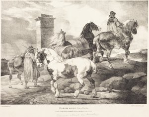Hästar på väg till en marknad av Theodore Gericault