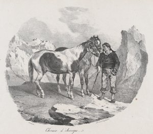 Hästar i Auvergne, 1822. av Theodore Gericault