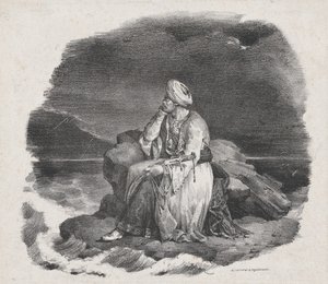 Jag drömmer om henne i de kraschande vågorna, 1818. av Theodore Gericault