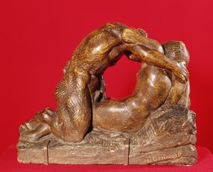 Jupiter och Antiope (första sidan), ca 1818 (sten med brun patina)