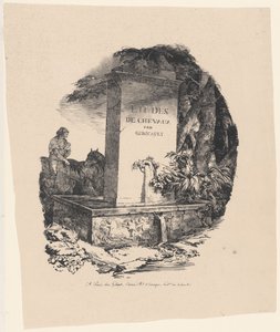 ”L’Abreuvoir”, titelsidan till ”Grands chevaux – études de chevaux” (”The Watering Trough”, titelsidan till ”Studies of Horses” eller ”The Large Horses”) av Theodore Gericault