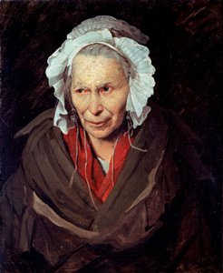 La Hyene de la Salpetriere eller monoman av avundsjuka Porträtt av en gammal kvinna som lider av psykisk sjukdom av Theodore Gericault