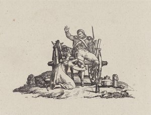 Mjölkflickan och veteranen (The Milkmaid and the Veteran) av Theodore Gericault