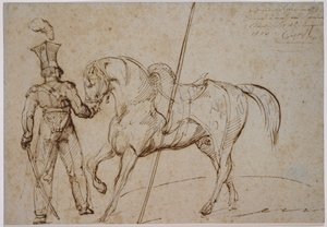 Lancer och häst av Theodore Gericault