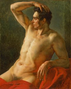 Manlig torso i profil, höger arm upphöjd, 1812
