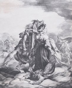 Mameluck försvarar en sårad trumpetare, 1818. av Theodore Gericault