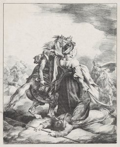 En mamluk från den kejserliga gardet som försvarar en sårad trumpetare mot en kosack (En egyptisk mamluk som försvarar en sårad fransk trumpetare vid Waterloo) av Theodore Gericault
