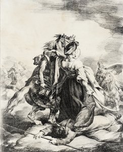 Mameluker som försvarar en skadad trumpetare av Theodore Gericault