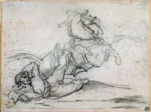 Mameluke faller under sin häst av Theodore Gericault