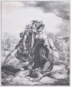 En mamluk som skyddar en sårad trumpetare av Theodore Gericault