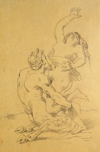 Nymf och Satyr av Theodore Gericault