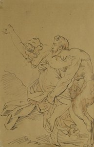 Nymf och Satyr av Theodore Gericault