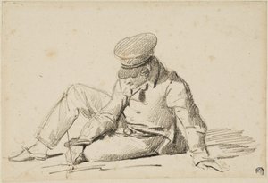 Pojke som ritar på gatan av Theodore Gericault