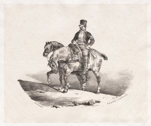 Brevbärare eller två selade hästar av Theodore Gericault