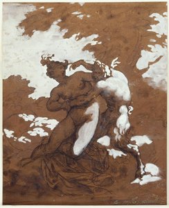 Satyr och nymf av Theodore Gericault