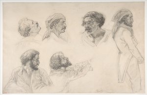 Sex studier till ”Medusas flotte” av Corréard och Savigny av Theodore Gericault