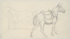 Skiss av en häst av Theodore Gericault